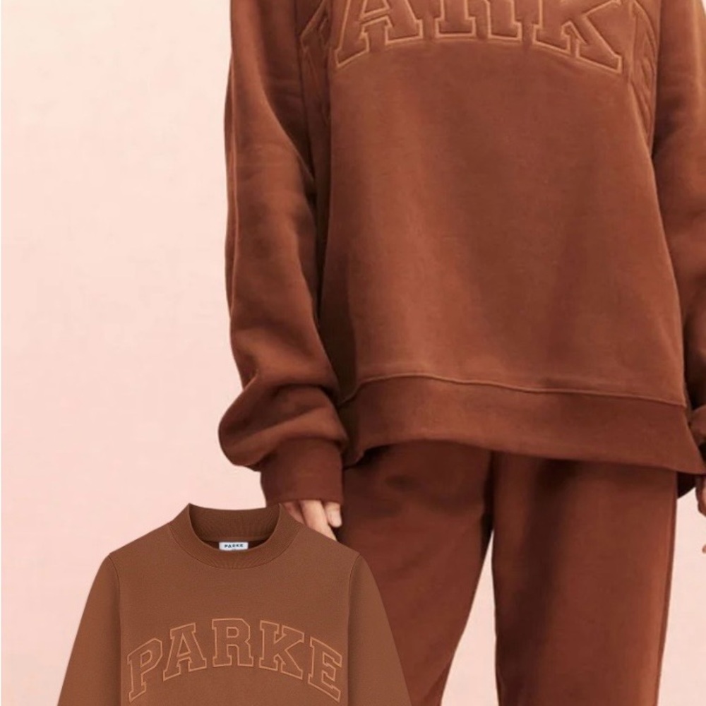 Parke Monochrome Varsity Mockneck Mocha XXL New in Bag Tonal Collection
